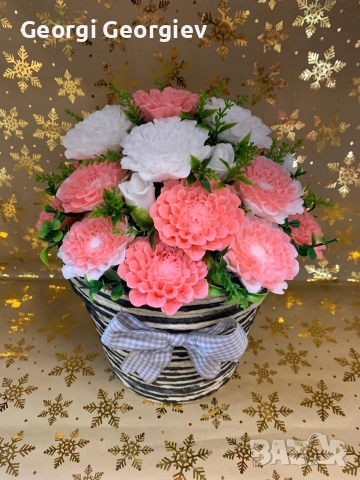 цветя изработени с глицеринов ароматен сапун и Българска роза 🌹 Стара Загора Център ., снимка 13 - Изкуствени цветя - 52838977