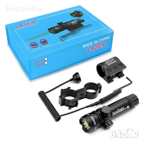 Зелен лазерен прицел мерник за оръжие въздушна ловна пушка бързомерец, снимка 4 - Оборудване и аксесоари за оръжия - 28966202