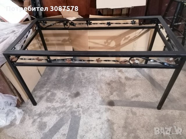 Трапезна маса от ковано желязо, дърво метал , снимка 10 - Маси - 33280113