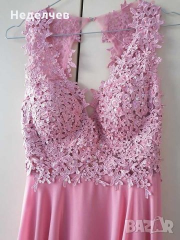 Официална, бална рокля в пепелно розово, снимка 3 - Рокли - 34973995