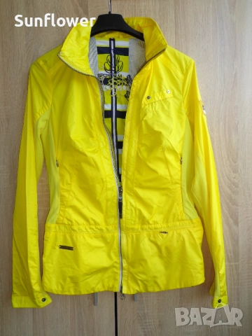 Дамско Sportalm ярко жълто леко вело яке с цип, размер 38 - M, снимка 6 - Якета - 51870838