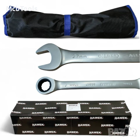 Комплект звездогаечни тресчотни ключове 6 – 32 мм 22 части Hawek, снимка 5 - Други инструменти - 50811461