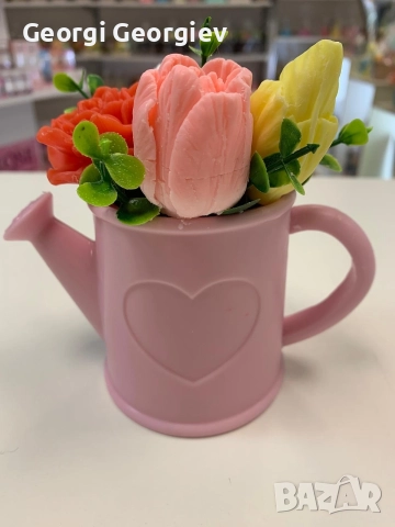 цветя изработени с глицеринов ароматен сапун и Българска роза 🌹 Стара Загора Център ., снимка 8 - Изкуствени цветя - 52838977