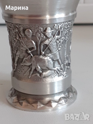  Немски чаши за ракия от калай, 30 мл. Antik * Vintage #22, снимка 6 - Антикварни и старинни предмети - 45344999