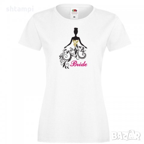 Дамска тениска за моминско парти БУЛКА Bride 02, снимка 2 - Тениски - 33018677