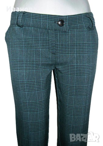 Панталон тип цигара. Каре. Зелено и черно , снимка 2 - Панталони - 43259004