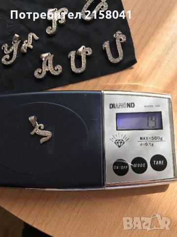 Сребърни букви медальони за колиета синджири с циркони, снимка 6 - Колиета, медальони, синджири - 28304304