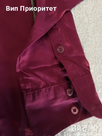 Лилава риза 100 % еластан , супер елегантен модел, много впечатляващ, дълъг ръкав   , снимка 3 - Ризи - 37510187