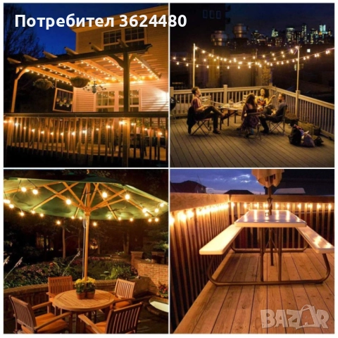 Градински лед лампички със захранване от Ел. мрежа 3703, снимка 7 - Соларни лампи - 52667307