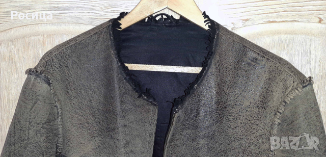 Мъжко яке бутик, естествена кожа, бежово-черно , снимка 2 - Якета - 44902241