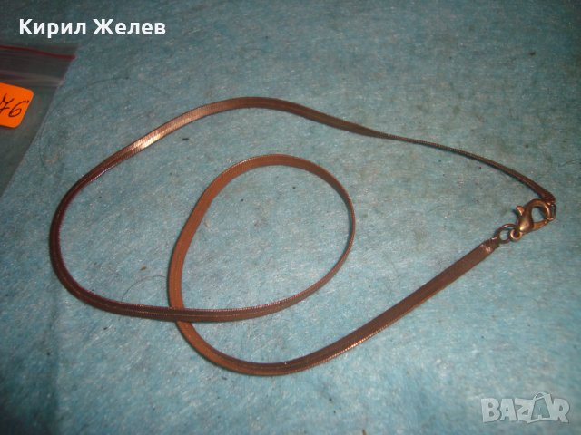 СТАРО ПОСРЕБРЕНО ВИНТИДЖ КОЛИЕ ЛЕНТОВИДНА ПЛЕТКА 26976, снимка 6 - Колиета, медальони, синджири - 35053200