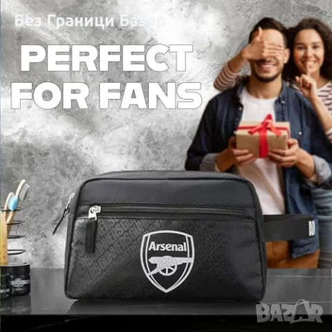 Нова Стилна мъжка тоалетна чанта Арсенал - Идеална за пътувания подарък, снимка 2 - Други - 47634374