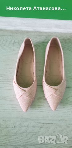 Обувки розови с блестящо , снимка 1 - Дамски ежедневни обувки - 43558209