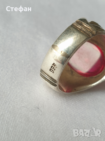Сребърен пръстен с рубин, снимка 4 - Пръстени - 44893902