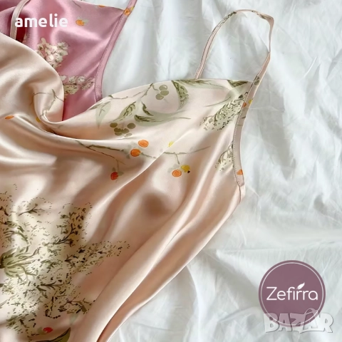 Дамска сатенена нощничка Zefirra Aglaya в 5 цвята, снимка 8 - Нощници - 52636296