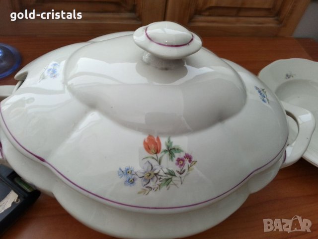 Стар български порцелан супник, снимка 2 - Антикварни и старинни предмети - 33423006