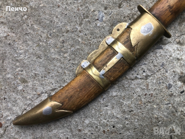 стар български нож "Вълчи зъб" с кания, снимка 8 - Ножове - 50138292