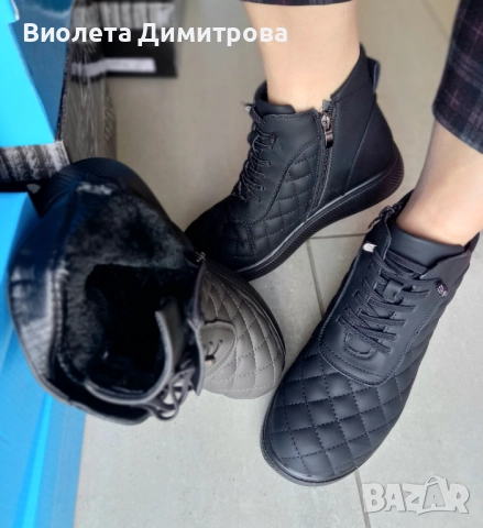 Дамски боти за по-широки крака, в два цвята