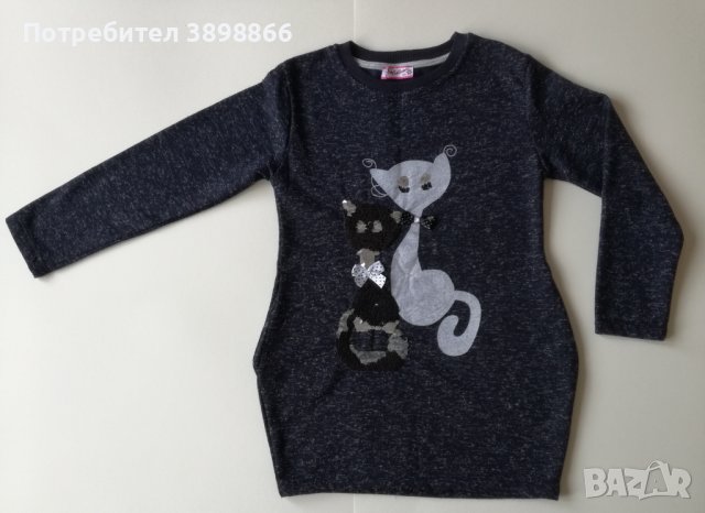 Детска рокля с дълъг ръкав - размер 128 - 134 см., снимка 4 - Детски рокли и поли - 43030641