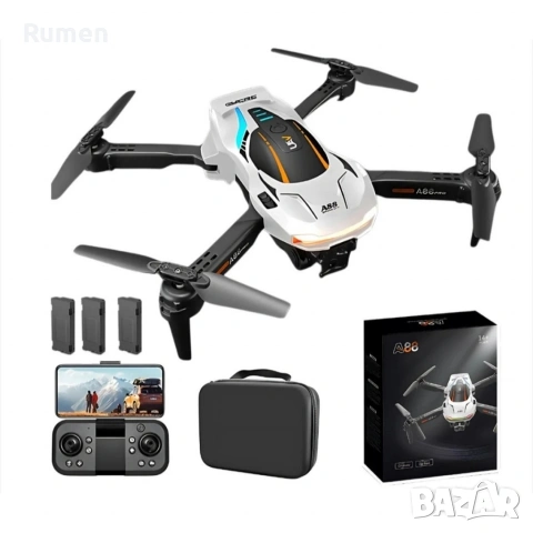 Сгъваем дрон A88 с двойна 1080P камера и интелигентни функции за управление , снимка 3 - Дронове и аксесоари - 53434109