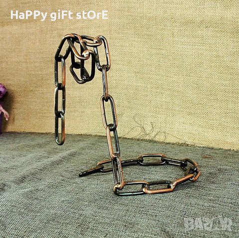 Уникална поставка за вино: Елегантна верига за впечатляващо представяне, снимка 4 - Декорация за дома - 38998293