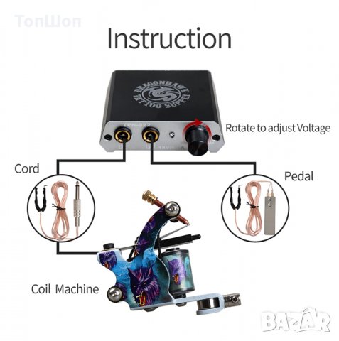 Tattoo комплект за татуировки с 3 машинки !!!, снимка 4 - Друго търговско оборудване - 32648795