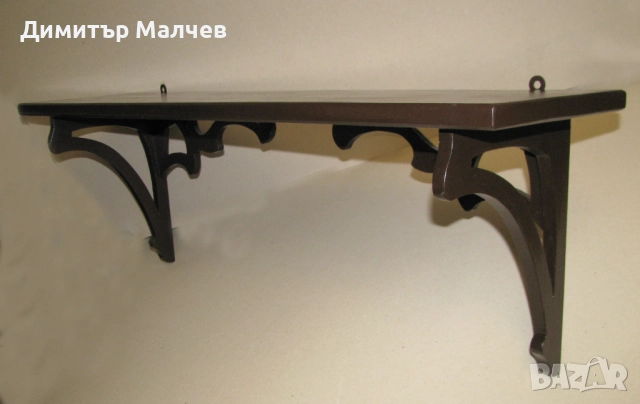 Рафт стенна полица 80 см етажерка сецесион ар нуво, реставриран, снимка 4 - Етажерки - 51947002