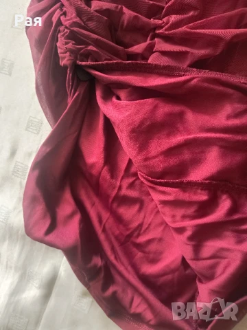 Дълга рокля в бордо , снимка 8 - Рокли - 51280453