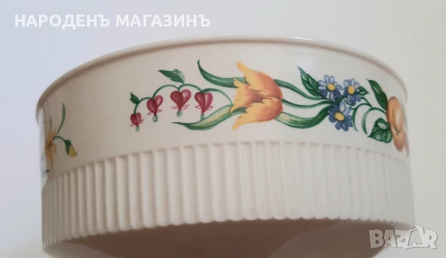 VILLEROY & BOCH - Две порцеланови купи порцелан + подарък порцеланова плоча картина на Вилерой, снимка 6 - Други ценни предмети - 51276201