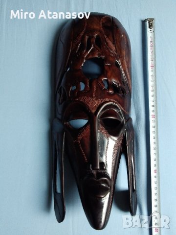 Африканска абаносова ритуална маска, снимка 5 - Антикварни и старинни предмети - 44104654