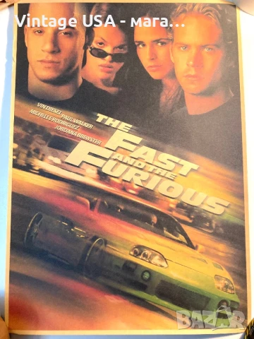 Три ретро филмови постера - Бързи и яростни 1,2,3 / Fast and Furious 1, 2 ,3, снимка 2 - Колекции - 51011106