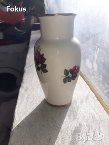 Английски порцелан вазичка позлата роза маркировка, снимка 4 - Антикварни и старинни предмети - 43542457