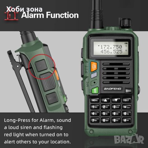 Радиостанция Baofeng UV-S9 PLUS - 10W, снимка 5 - Друга електроника - 43835436