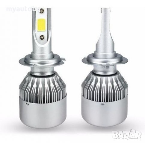 H4 LED крушки автокрушки 3800LM 72W 12V комплект BI xenon, снимка 3 - Аксесоари и консумативи - 26912742