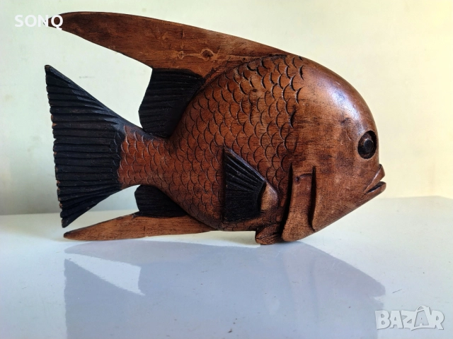 Страхотна Риба-Дърворезба, снимка 4 - Статуетки - 52150875