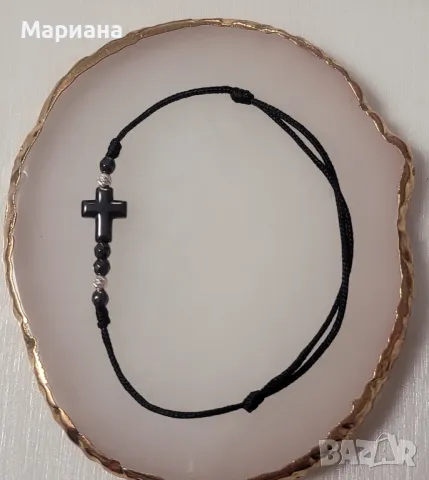 гривна от конец с камъни и сребърни топчета, снимка 11 - Гривни - 46701350