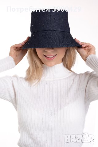 Зимна Дамска Шапка Glamorous Denim, снимка 2 - Шапки - 43068638