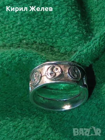 СТИЛЕН АРТ ДИЗАЙН СРЕБЪРЕН ПРЪСТЕН Тип ХАЛКА ЛАКИРАНО СРЕБРО 925 с Ин и Ян ОРНАМЕНТИКА 48568, снимка 14 - Пръстени - 49704290