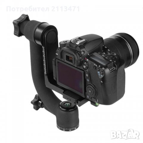 360-градусова панорамна глава за статив  с плоча за бързо освобождаване за телеобектив и DSLR камера, снимка 3 - Чанти, стативи, аксесоари - 35417883