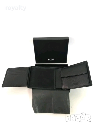 Hugo Boss Естествена Кожа Мъжки Черен Портфейл , снимка 3 - Портфейли, портмонета - 52866020