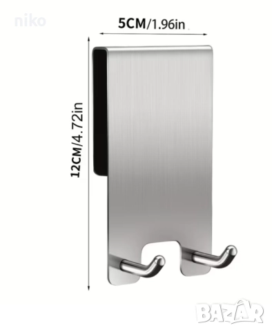 стоманени закачалки за стъкло/врата на баня , снимка 2 - Други стоки за дома - 52854219