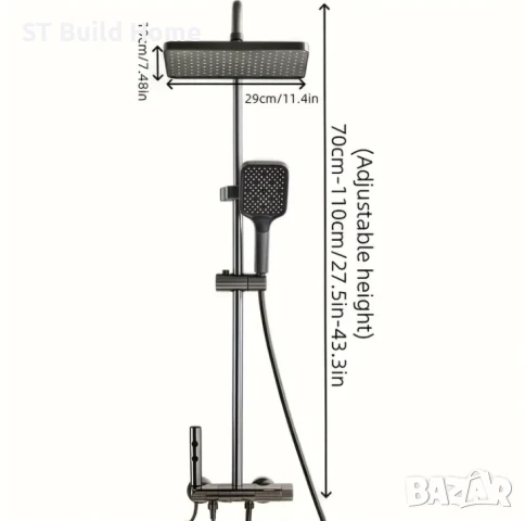 Луксозна Душ Система с LED Светлина и Температурен Контрол, снимка 8 - Душове - 51138498