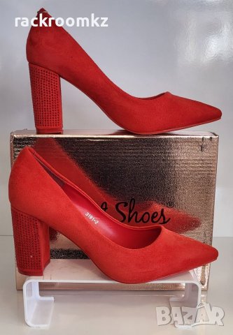 Червени дамски обувки на ток модел: 3191-2 Red, снимка 3 - Дамски обувки на ток - 40132369