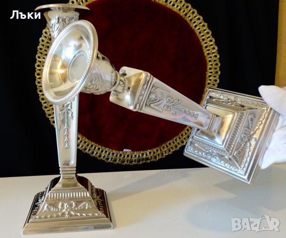 Посребрен свещник,Овен,барок. , снимка 8 - Антикварни и старинни предмети - 38839112
