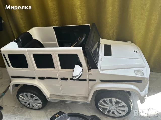 Акумулаторен детски джип MERCEDES G CLASS бял с дистанционно и самостоятелно каране, снимка 3 - Детски велосипеди, триколки и коли - 50559736