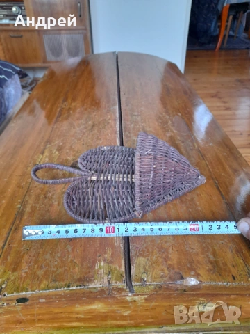 Стар плетен несесер за стена, снимка 6 - Други ценни предмети - 53274696