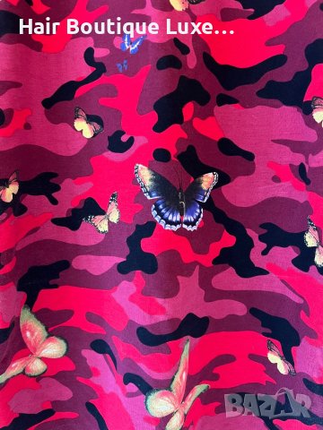 Червена камуфлажна рокля с пеперуди 🦋 , снимка 11 - Рокли - 43838735