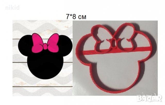 Мини Маус глава пластмасов резец форма фондан тесто бисквитки, снимка 1 - Форми - 27638825