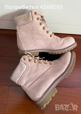 Боти розови еко кожа номер 36, снимка 2 - Дамски боти - 53525530