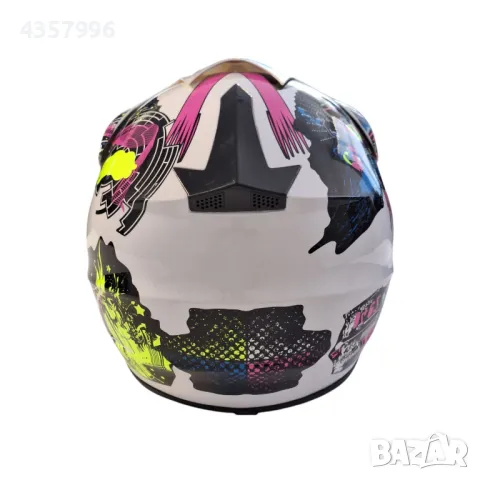  Крос Каска PA1016 - Бяло/Розово, снимка 3 - Аксесоари и консумативи - 49423884